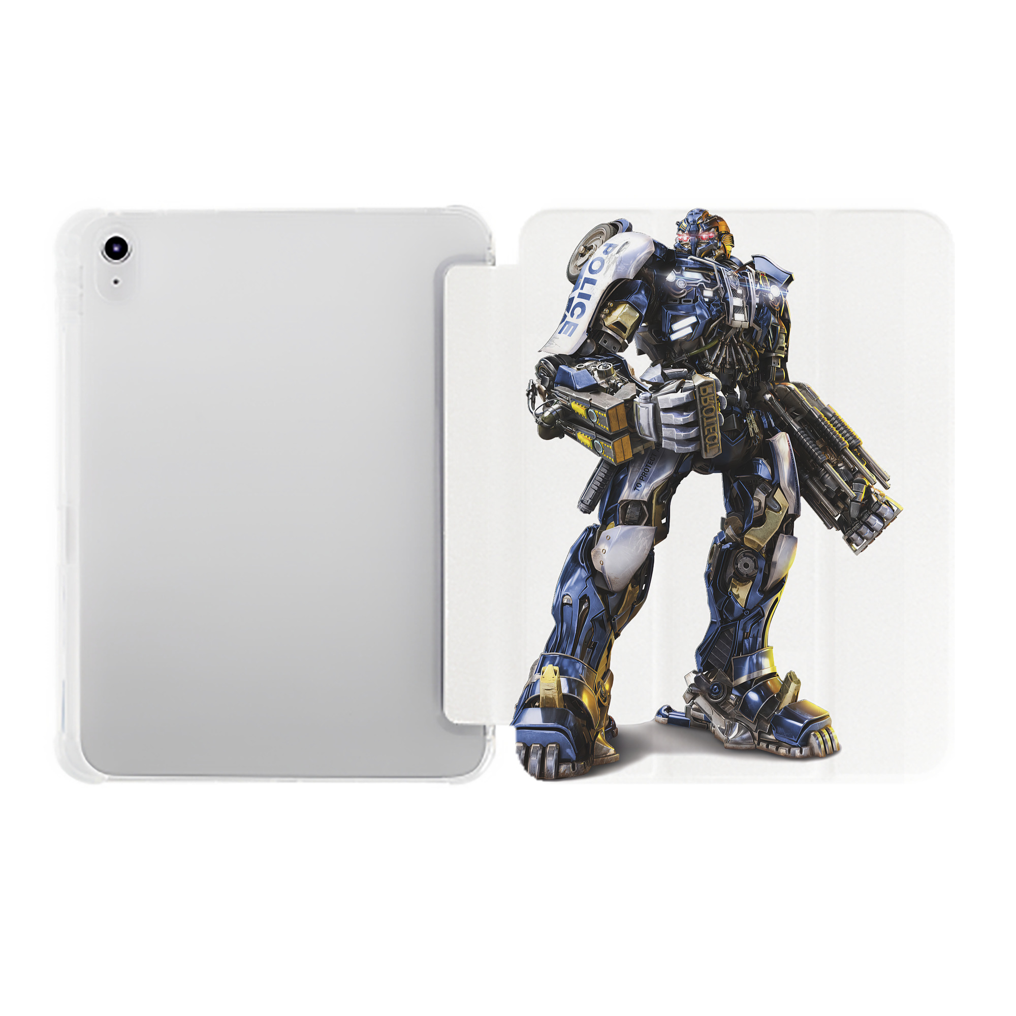 （画像用） Transformers トランスフォーマー IPad ケース ペン収納付き 三つ折りスタンド PUレザー×シリコン 対応機種9.5/10.5/10.9インチ